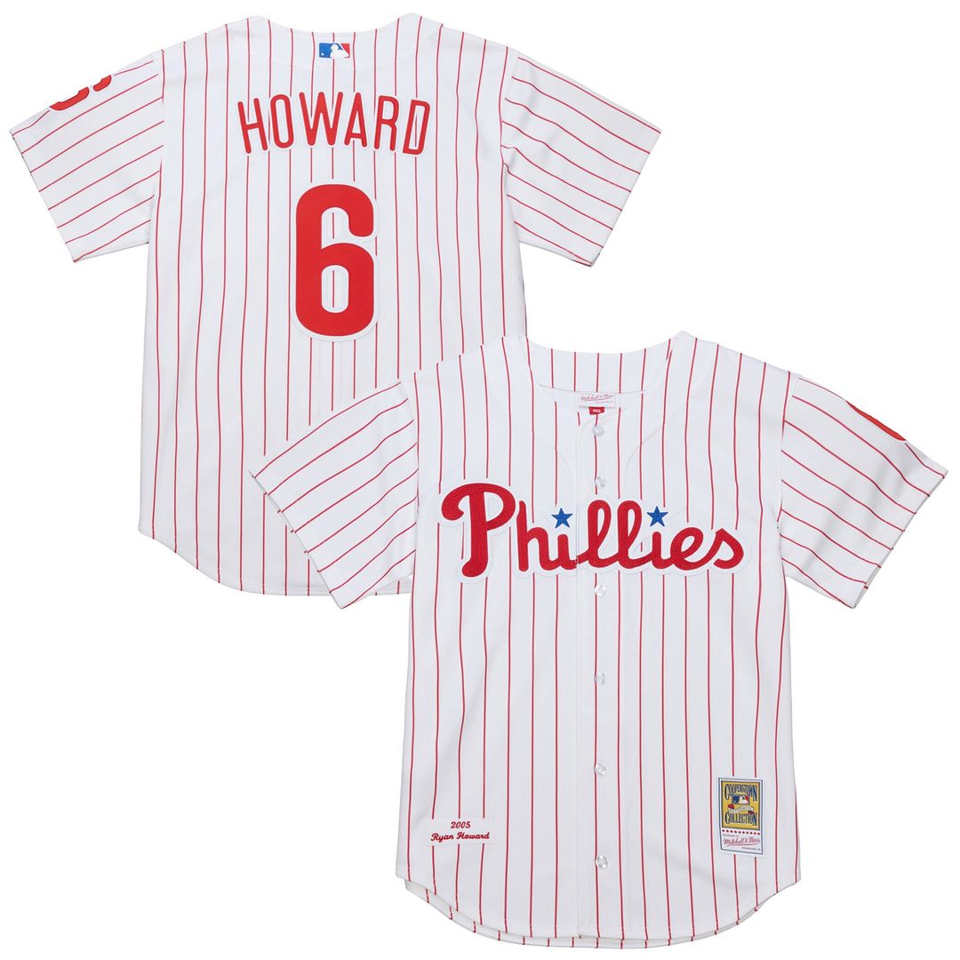 Ryan Howard Philadelphia Phillies Mitchell & Ness Cooperstown Collection Authentic Jersey – White Official MLB Team Apparel Baseball Fan Gear