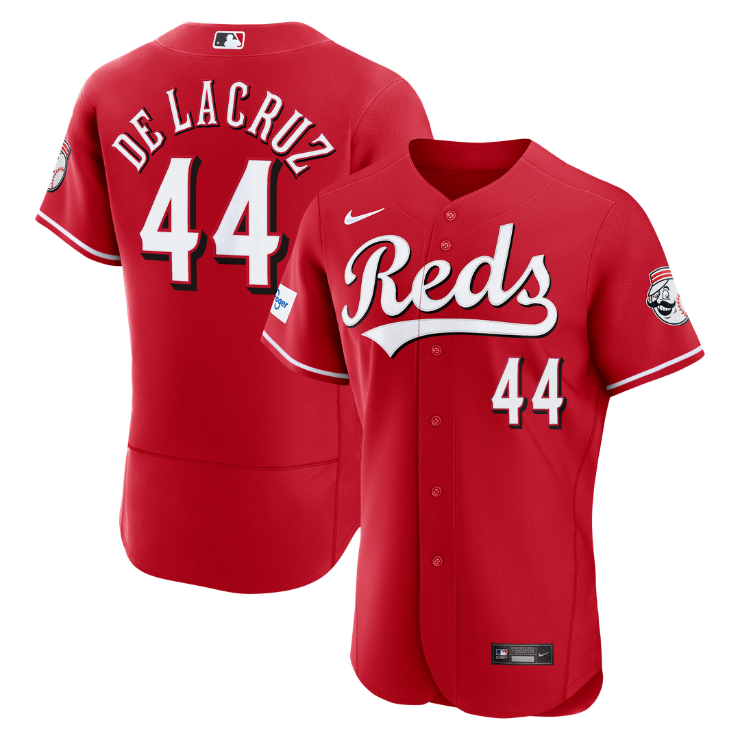 Elly De La Cruz Cincinnati Reds Nike Alternate Authentic Sponsor Patch Jersey - Red Official MLB Team Apparel Baseball Fan Gear
