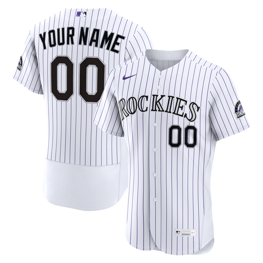 Colorado Rockies Nike Home Authentic Custom Jersey - White Official MLB Team Apparel Baseball Fan Gear