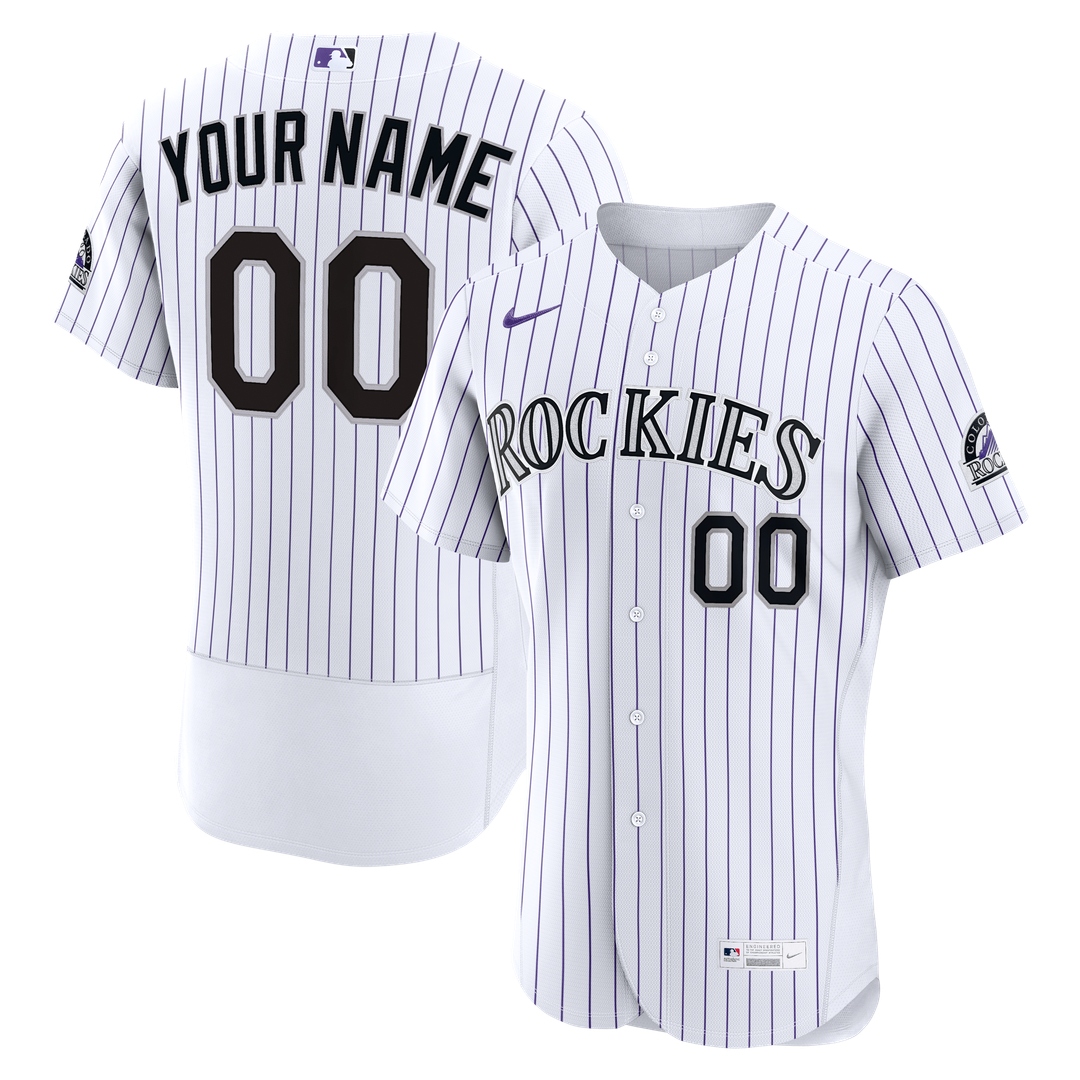 Colorado Rockies Nike Home Authentic Custom Jersey - White Official MLB Team Apparel Baseball Fan Gear