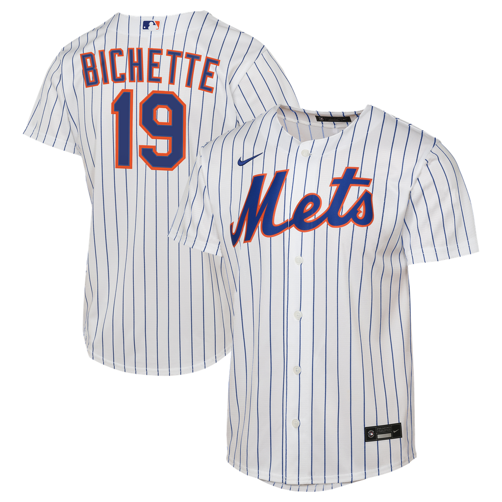 Bo Bichette New York Mets Nike Youth Home Baseline Jersey - White Official MLB Team Apparel Baseball Fan Gear
