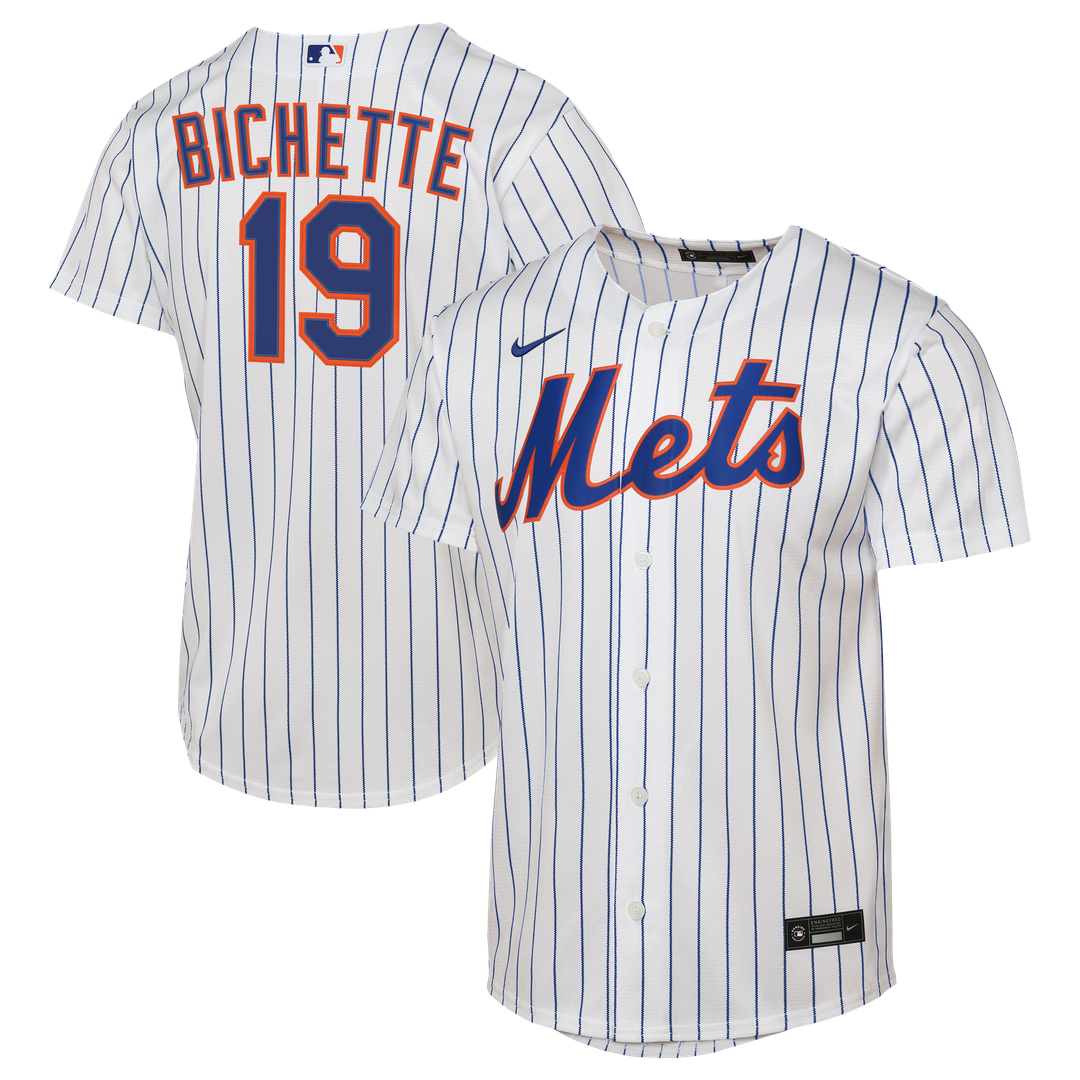 Bo Bichette New York Mets Nike Youth Home Baseline Jersey - White Official MLB Team Apparel Baseball Fan Gear