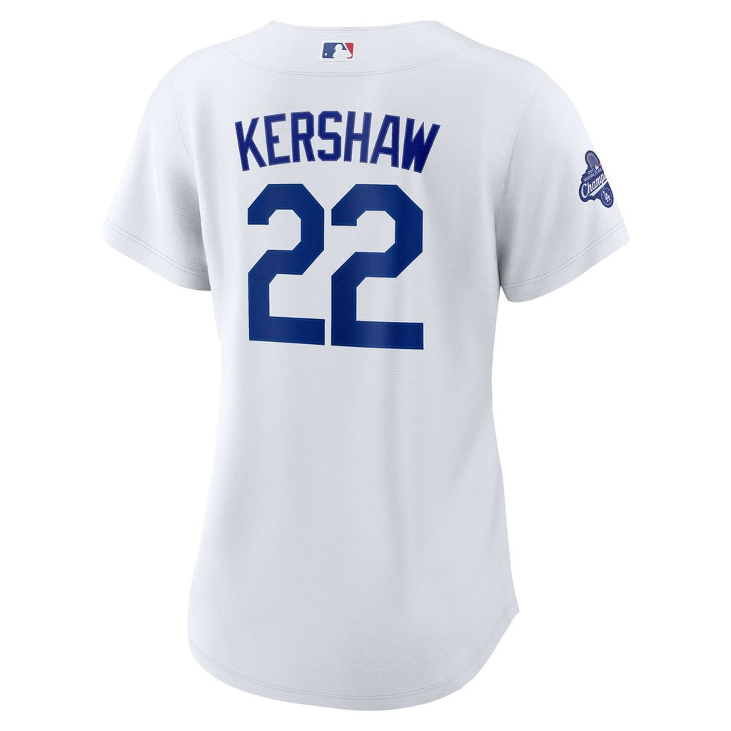 Clayton Kershaw Los Angeles Dodgers Nike Women's Home 2025 World Series Champions Replica Jersey - White Official MLB Team Apparel Baseball Fan Gear