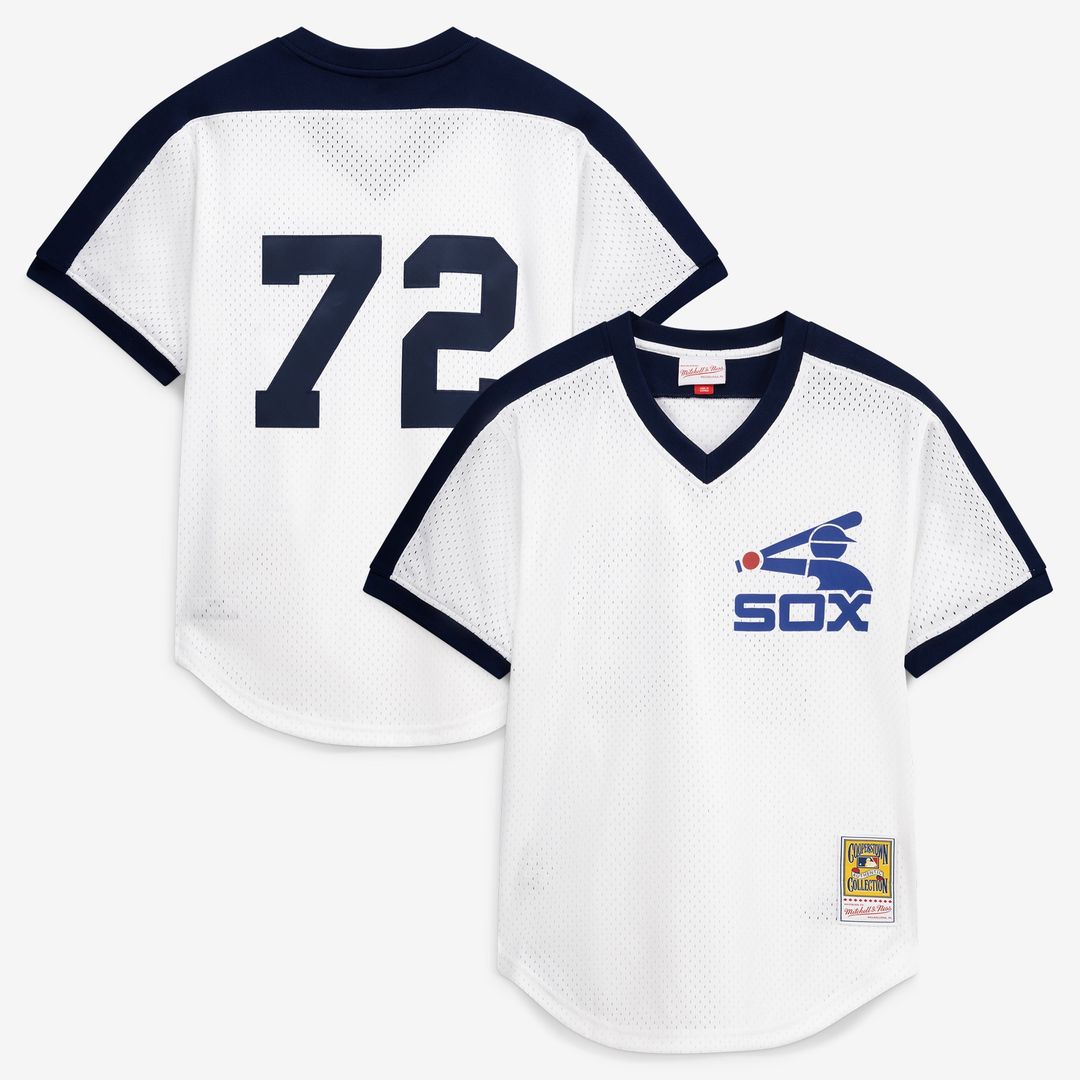 Carlton Fisk Chicago White Sox Mitchell & Ness Authentic Batting Practice Jersey - White Official MLB Team Apparel Baseball Fan Gear