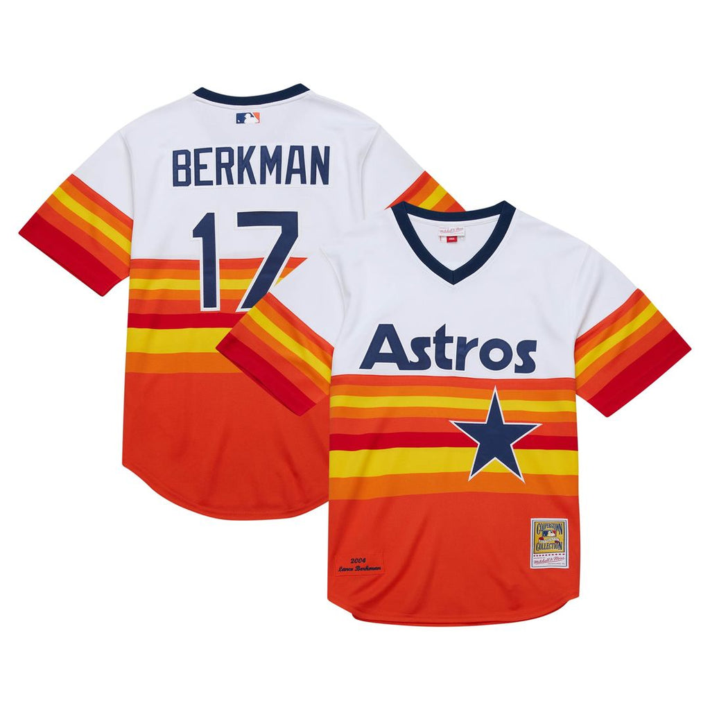 Lance Berkman Houston Astros Mitchell & Ness 2004 Cooperstown Collection Authentic Throwback Jersey - White Official MLB Team Apparel Baseball Fan Gea