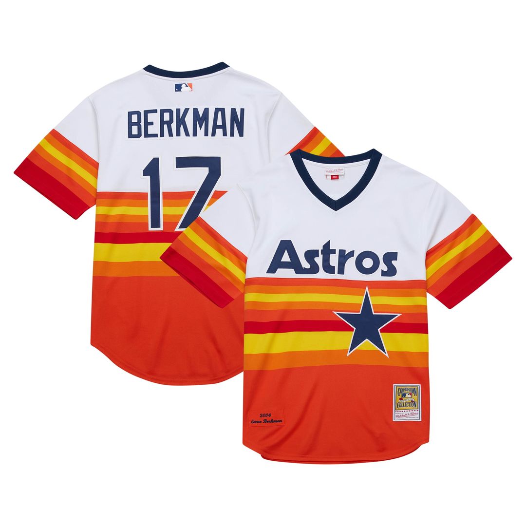 Lance Berkman Houston Astros Mitchell & Ness 2004 Cooperstown Collection Authentic Throwback Jersey - White Official MLB Team Apparel Baseball Fan Gea