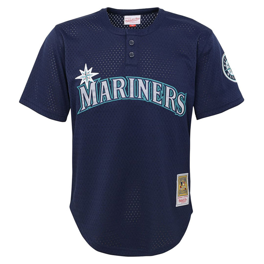 Ichiro Suzuki Seattle Mariners Mitchell & Ness Youth Cooperstown Collection Mesh Batting Practice Jersey - Navy Official MLB Team Apparel Baseball Fan
