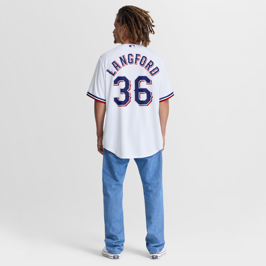 Wyatt Langford Texas Rangers Nike Home Replica Jersey - White Official MLB Team Apparel Baseball Fan Gear