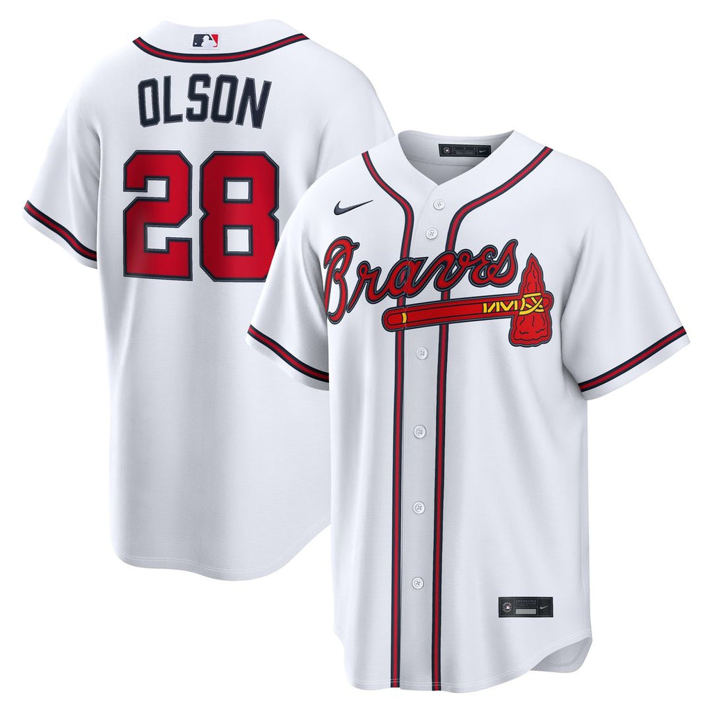 Matt Olson Atlanta Braves Nike Home Replica Jersey - White Official MLB Team Apparel Baseball Fan Gear
