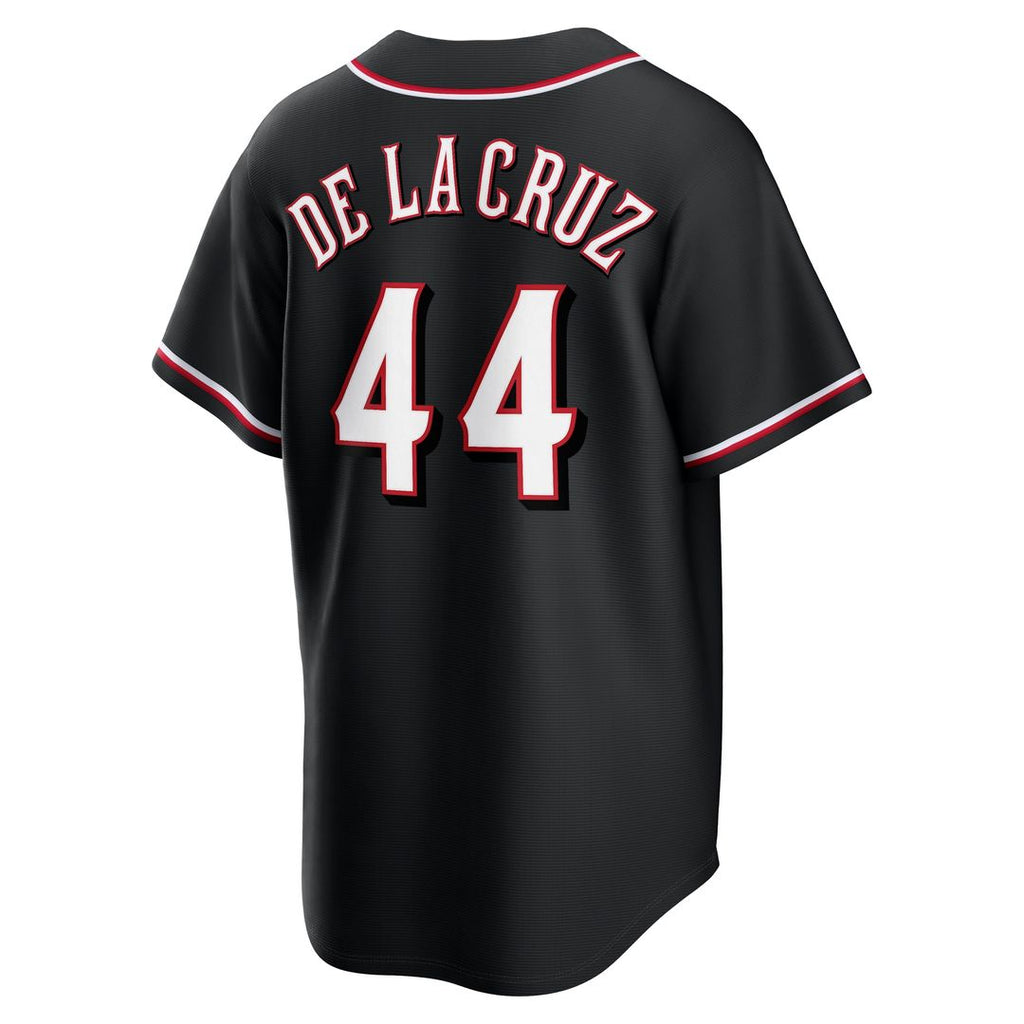 Elly De La Cruz Cincinnati Reds Nike Fashion Replica Black Out Jersey Official MLB Team Apparel Baseball Fan Gear