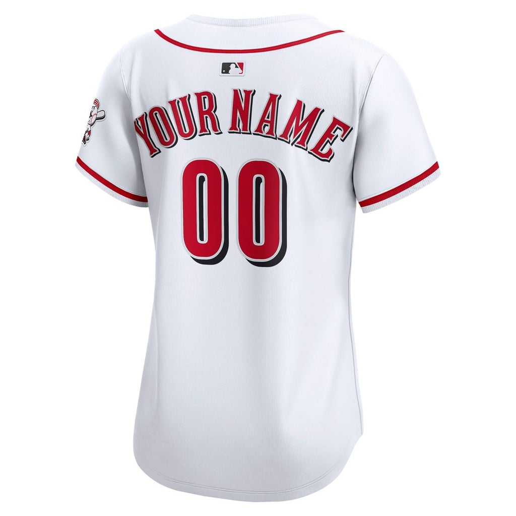 Cincinnati Reds Nike Women's Home Limited Custom Jersey - White Official MLB Team Apparel Baseball Fan Gear