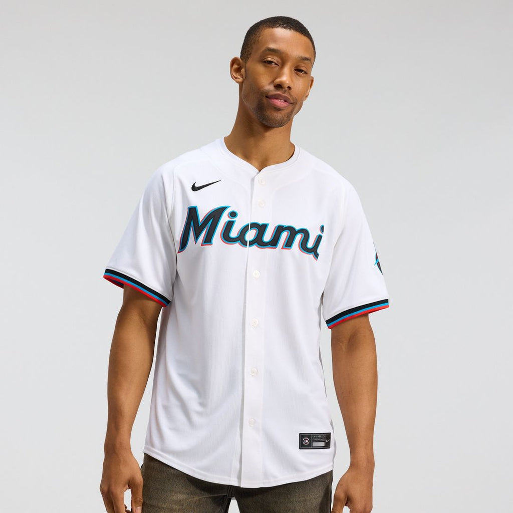 Miami Marlins Nike Home Limited Jersey - White Official MLB Team Apparel Baseball Fan Gear