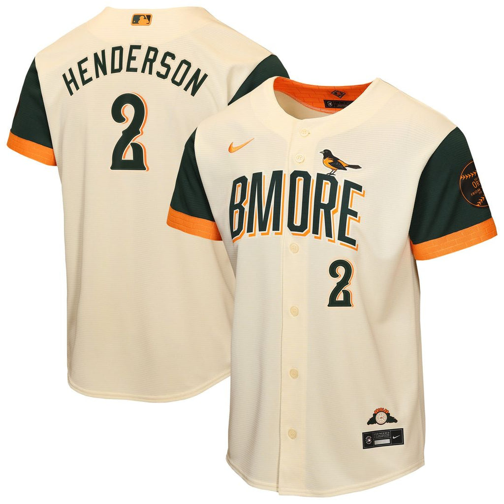 Gunnar Henderson Baltimore Orioles Nike Youth 2026 City Connect Stadium Jersey - Cream Official MLB Team Apparel Baseball Fan Gear
