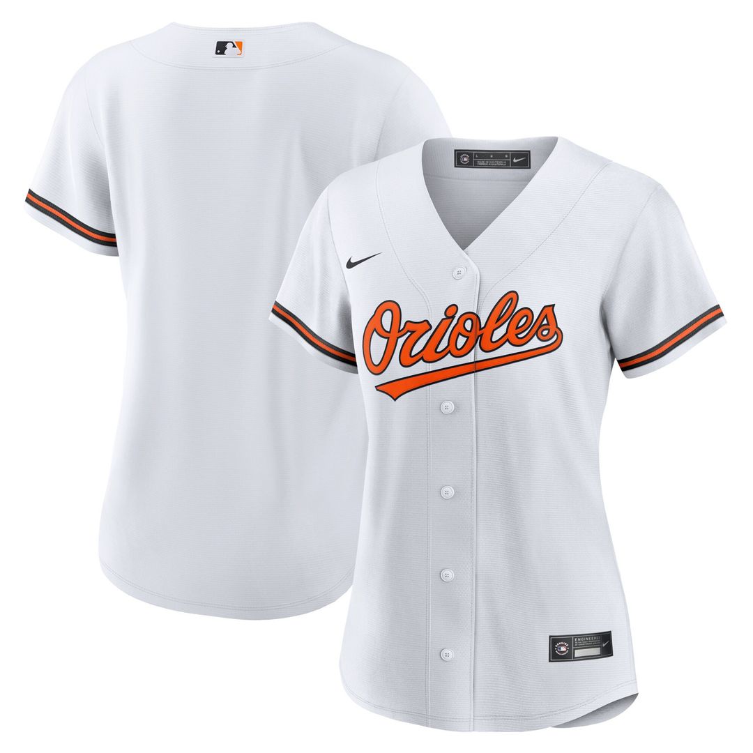 Baltimore Orioles Nike Women's Home Replica Team Jersey - White Official MLB Team Apparel Baseball Fan Gear