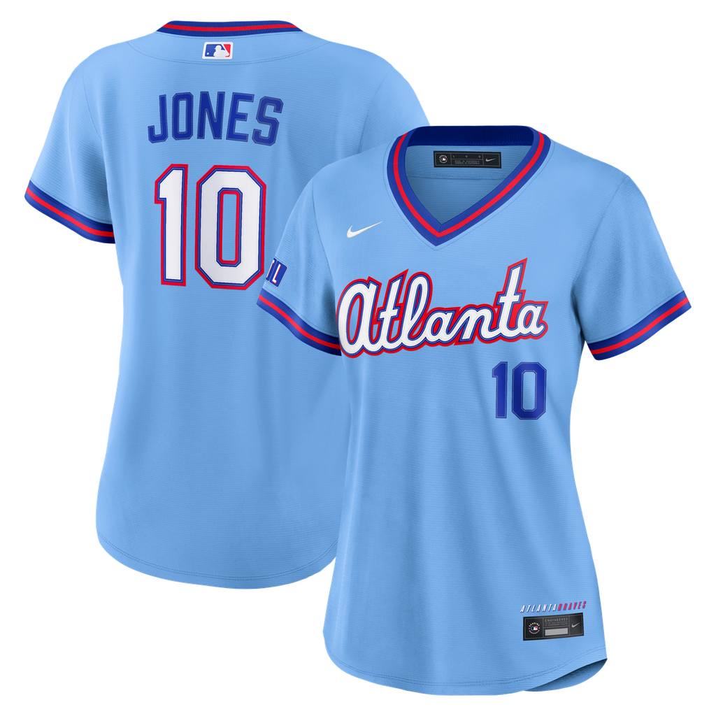 Chipper Jones Atlanta Braves Nike Women's 2026 City Connect Stadium Jersey - Powder Blue Official MLB Team Apparel Baseball Fan Gear