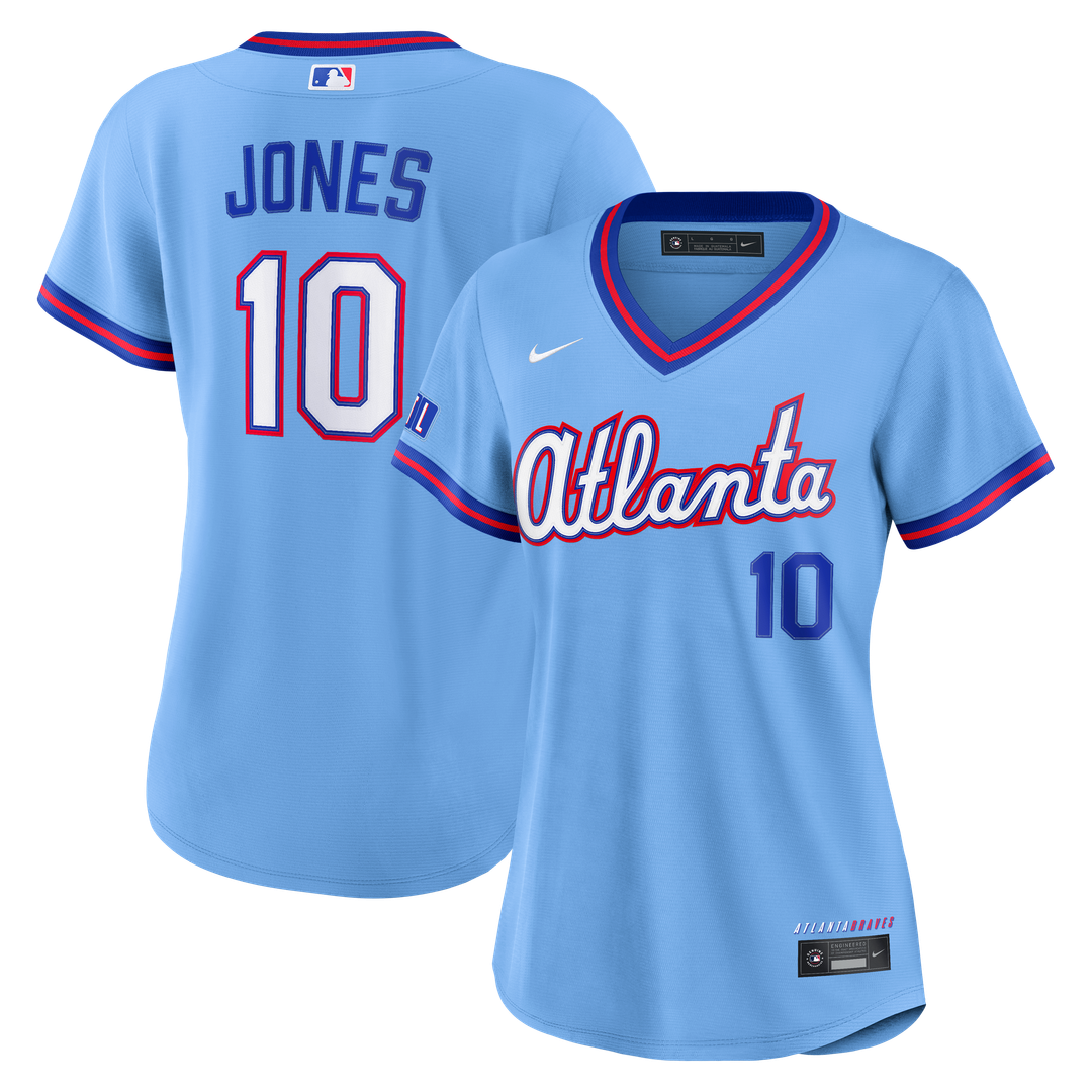 Chipper Jones Atlanta Braves Nike Women's 2026 City Connect Stadium Jersey - Powder Blue Official MLB Team Apparel Baseball Fan Gear