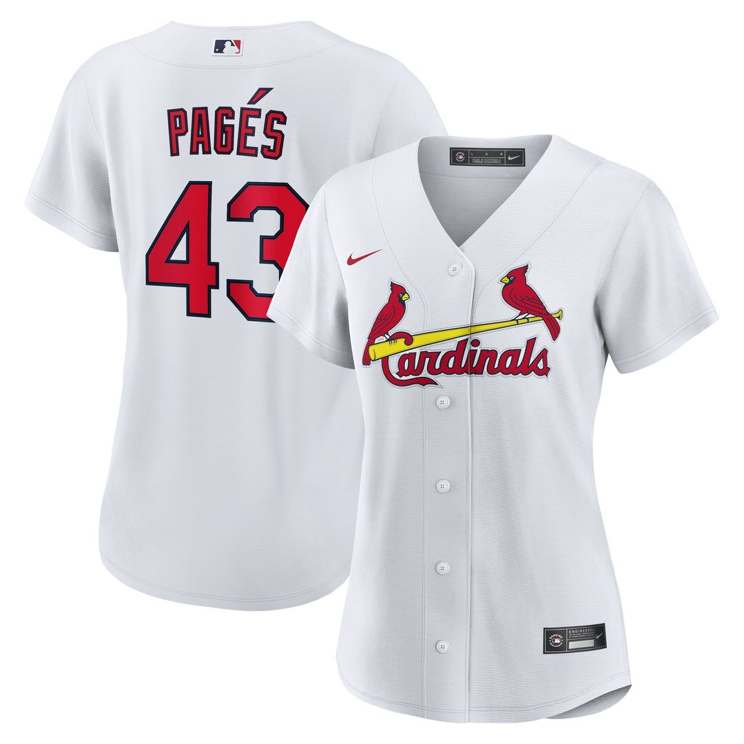 Pedro Pagés St. Louis Cardinals Nike Women's Home Replica Jersey - White Official MLB Team Apparel Baseball Fan Gear