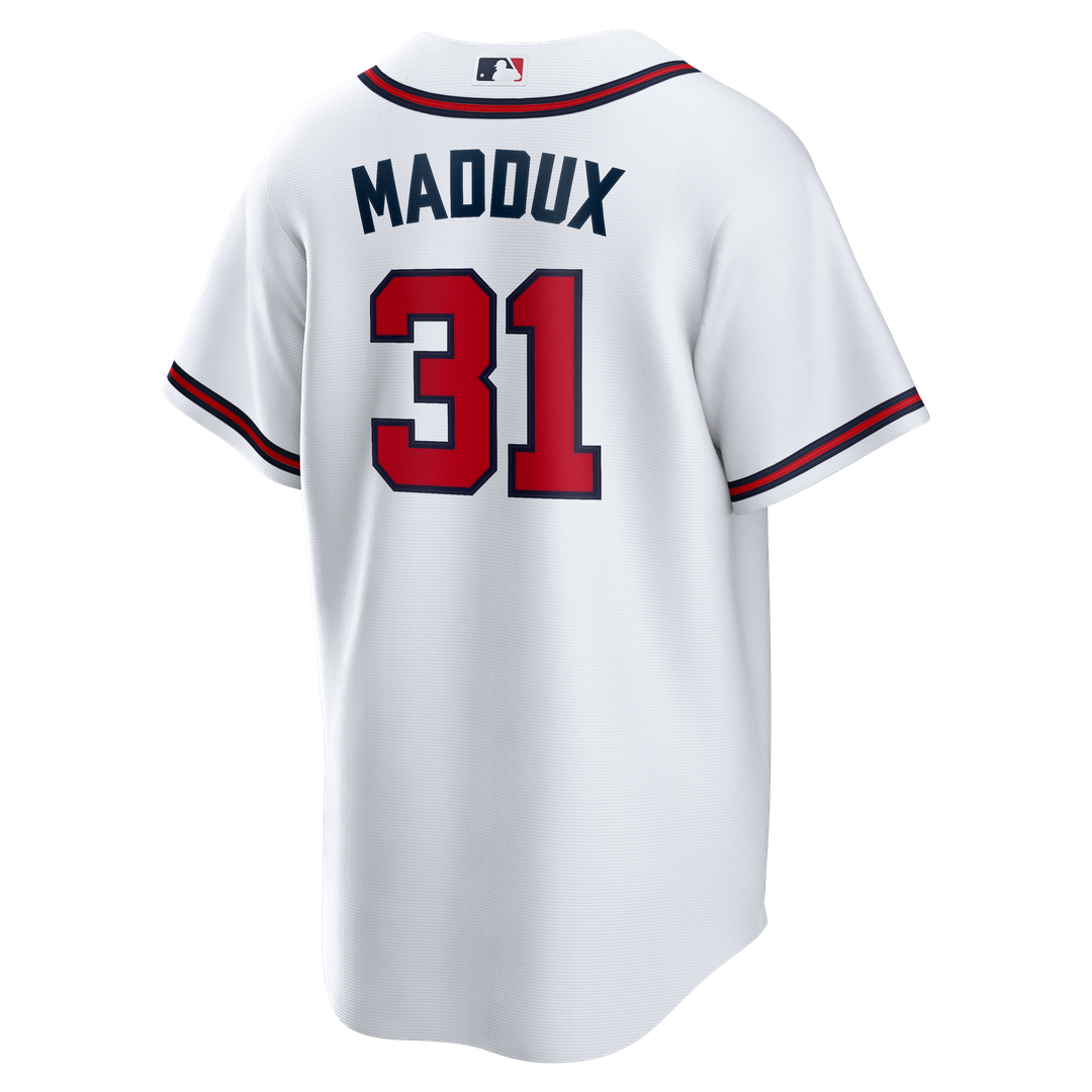 Greg Maddux Atlanta Braves Nike Home Retired Player Replica Jersey - White Official MLB Team Apparel Baseball Fan Gear