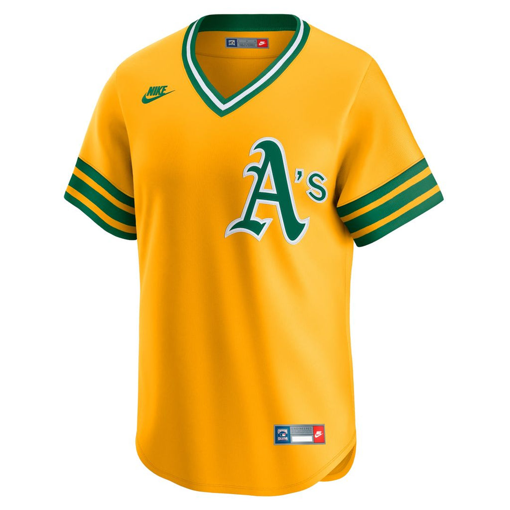 Athletics Nike Cooperstown Collection Limited Jersey - Gold Official MLB Team Apparel Baseball Fan Gear