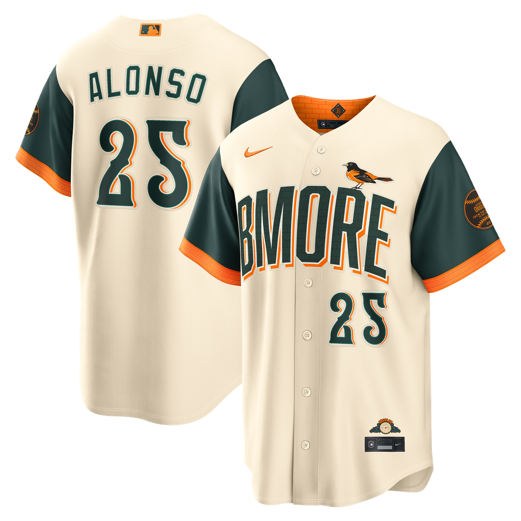 Pete Alonso Baltimore Orioles Nike 2026 City Connect Stadium Jersey - Cream Official MLB Team Apparel Baseball Fan Gear