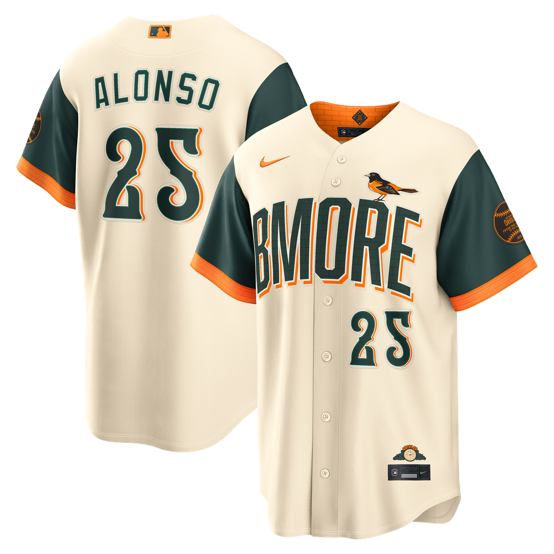 Pete Alonso Baltimore Orioles Nike 2026 City Connect Stadium Jersey - Cream Official MLB Team Apparel Baseball Fan Gear