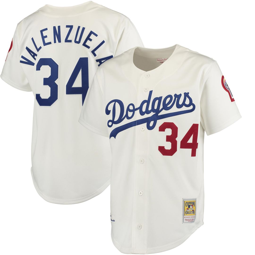 Fernando Valenzuela Los Angeles Dodgers Mitchell & Ness Authentic Jersey - White Official MLB Team Apparel Baseball Fan Gear