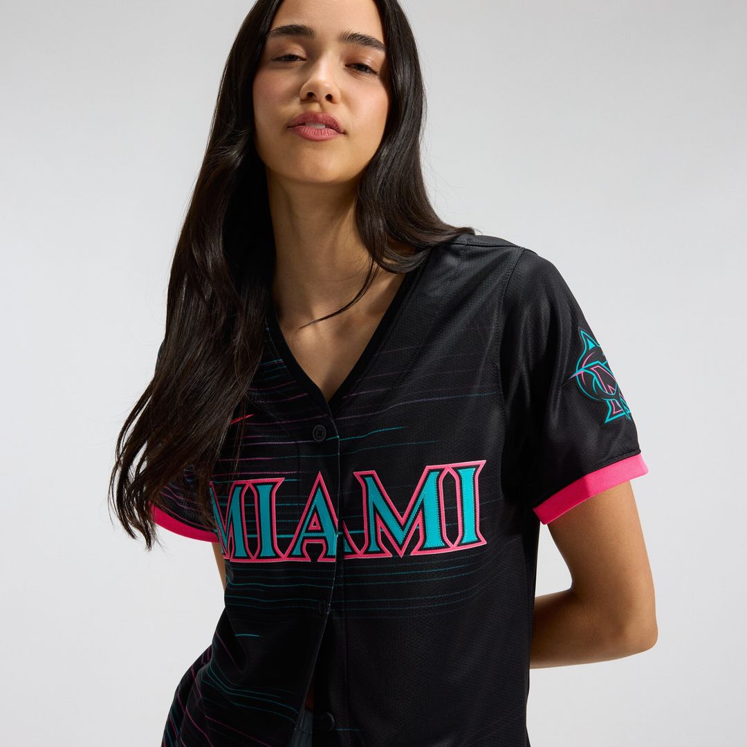 Miami Marlins Nike Women's 2025 City Connect Limited Jersey - Black Official MLB Team Apparel Baseball Fan Gear