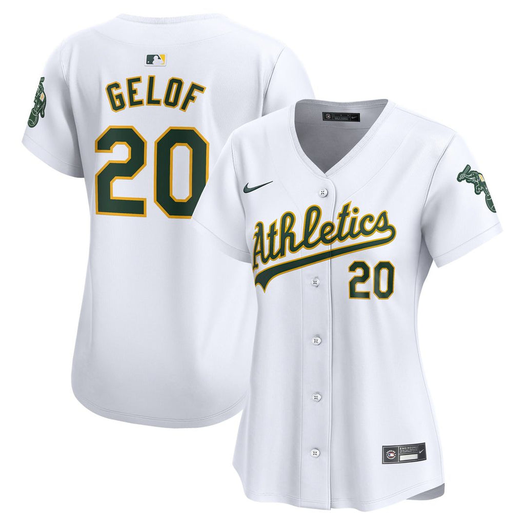 Zack Gelof Athletics Nike Women's Home Limited Player Jersey – White Official MLB Team Apparel Baseball Fan Gear