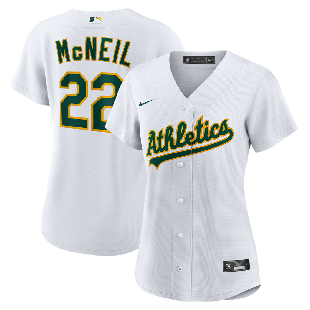 Jeff McNeil Athletics Nike Women's Home Replica Jersey - White Official MLB Team Apparel Baseball Fan Gear