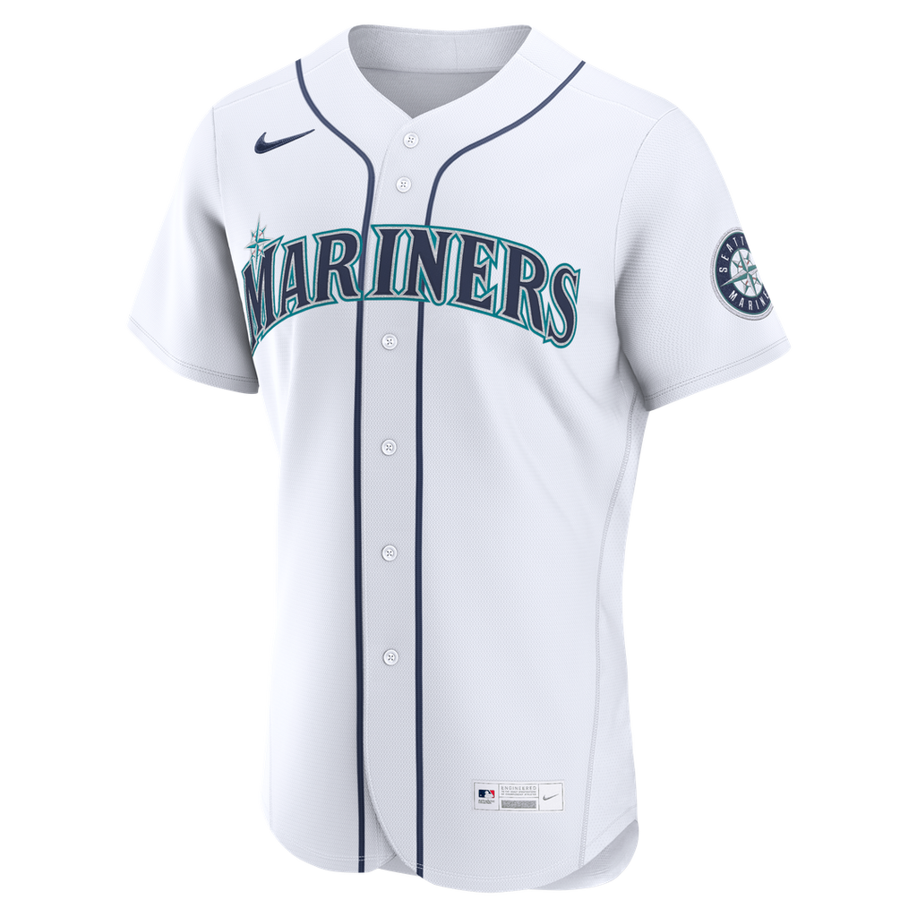 Seattle Mariners Nike Home Authentic Custom Jersey - White Official MLB Team Apparel Baseball Fan Gear