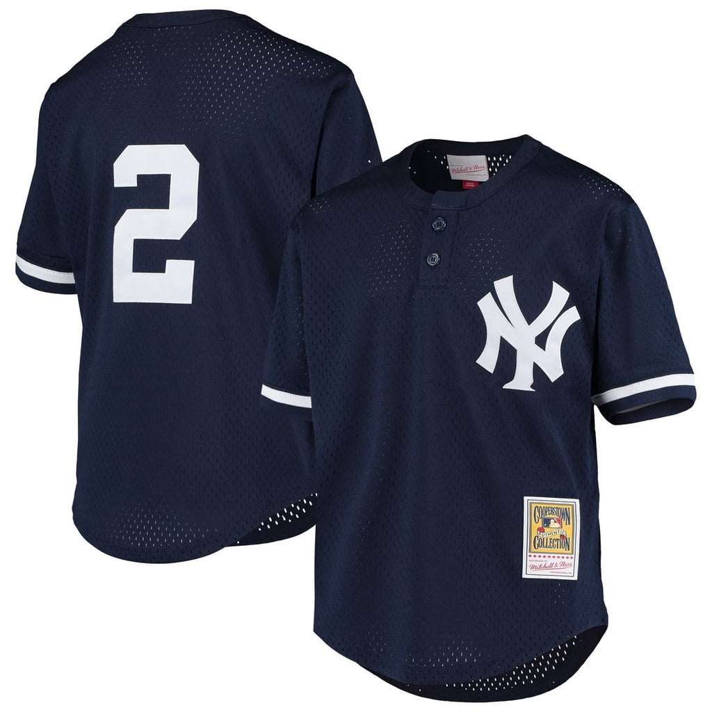 Derek Jeter New York Yankees Mitchell & Ness Youth Cooperstown Collection Mesh Batting Practice Jersey - Navy Official MLB Team Apparel Baseball Fan G