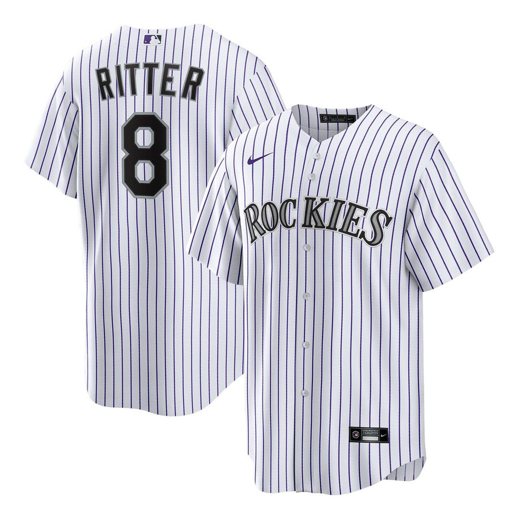 Ryan Ritter Colorado Rockies Nike Home Replica Jersey - White Official MLB Team Apparel Baseball Fan Gear