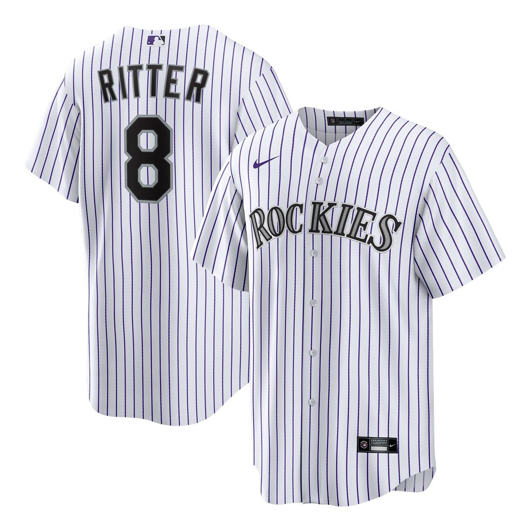 Ryan Ritter Colorado Rockies Nike Home Replica Jersey - White Official MLB Team Apparel Baseball Fan Gear