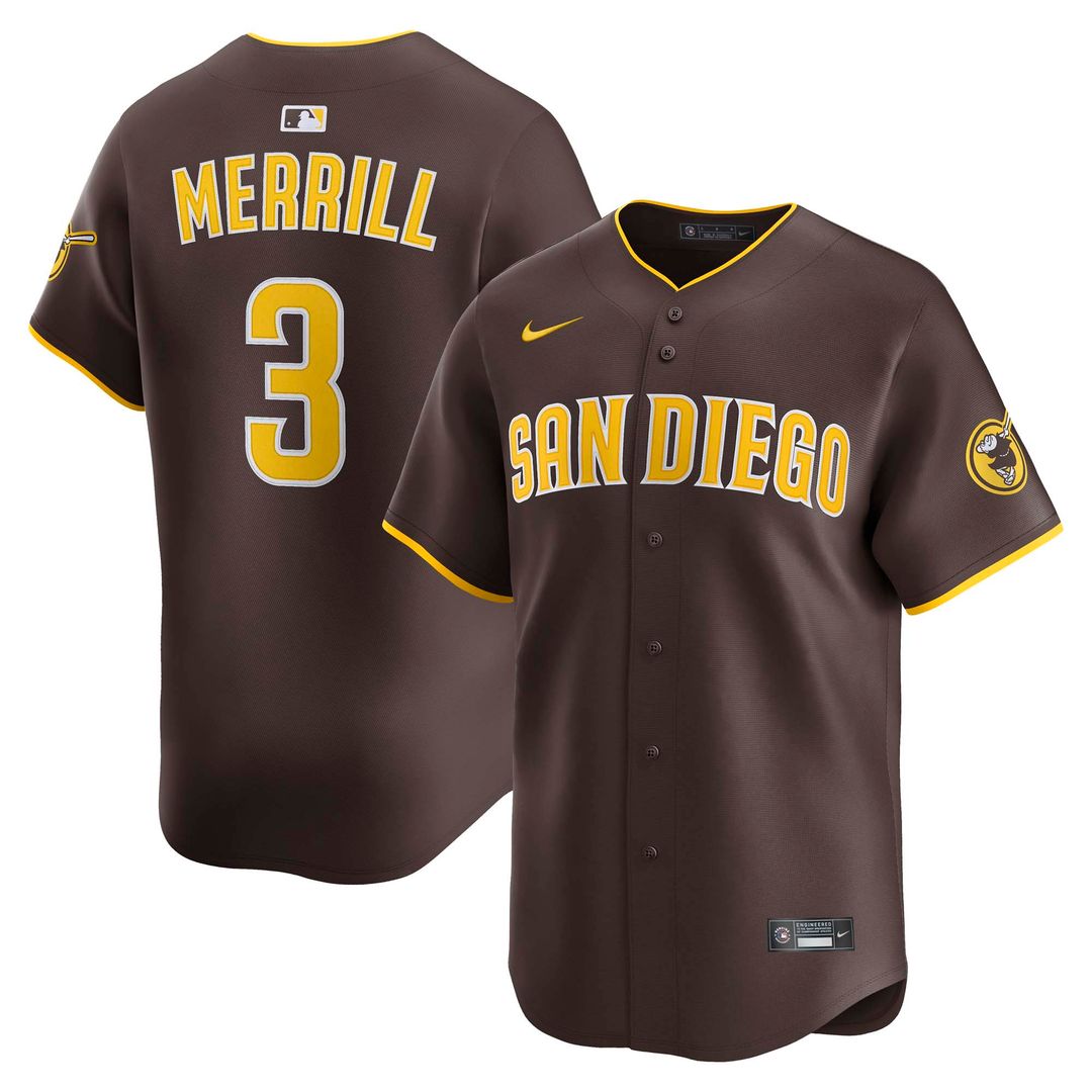 Jackson Merrill San Diego Padres Nike Home Limited Player Jersey - White Official MLB Team Apparel Baseball Fan Gear