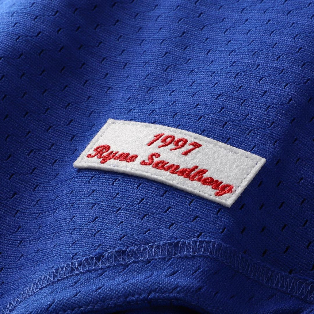 Ryne Sandberg Chicago Cubs Mitchell & Ness Cooperstown Collection 1997 Mesh Batting Practice Button-Up Jersey - Royal Official MLB Team Apparel Baseba