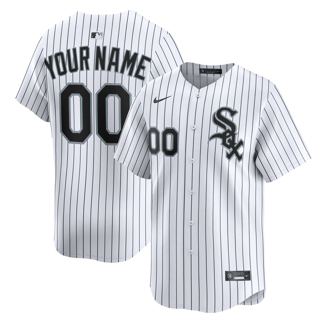 Chicago White Sox Nike Youth Home Custom Limited Jersey - White Official MLB Team Apparel Baseball Fan Gear