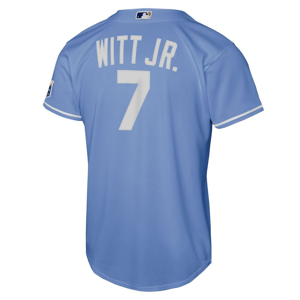 Bobby Witt Jr. Kansas City Royals Nike Youth Alternate Stadium Jersey - Light Blue Official MLB Team Apparel Baseball Fan Gear