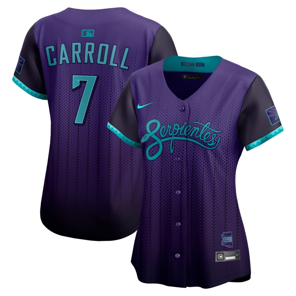Corbin Carroll Arizona Diamondbacks Nike Women's 2025 City Connect Limited Player Jersey - Purple Official MLB Team Apparel Baseball Fan Gear