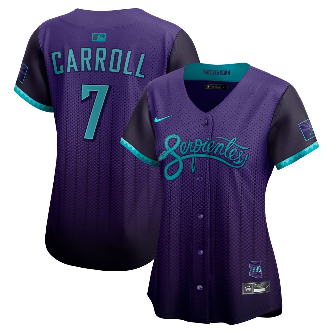 Corbin Carroll Arizona Diamondbacks Nike Women's 2025 City Connect Limited Player Jersey - Purple Official MLB Team Apparel Baseball Fan Gear