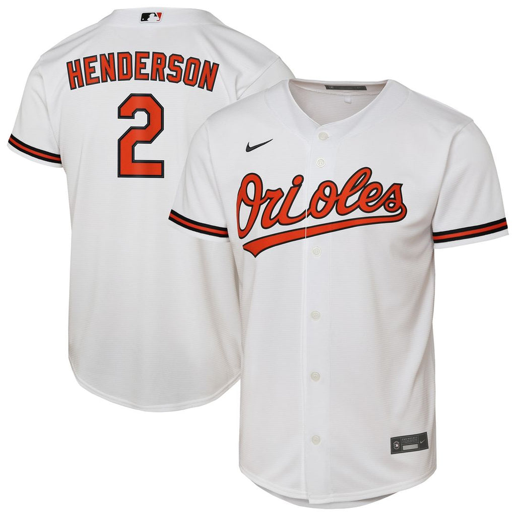 Gunnar Henderson Baltimore Orioles Nike Youth Home Replica Player Jersey - White Official MLB Team Apparel Baseball Fan Gear