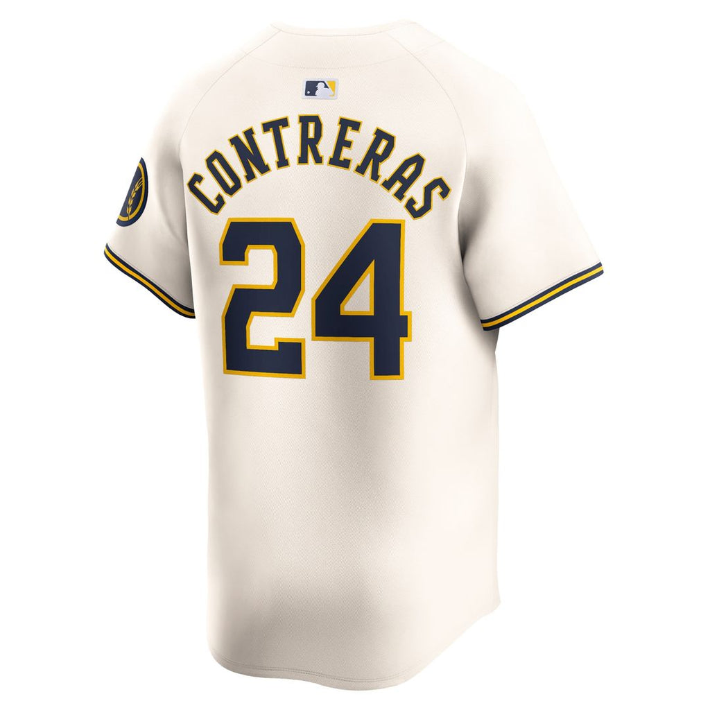 William Contreras Milwaukee Brewers Nike Home Limited Player Jersey - Cream Official MLB Team Apparel Baseball Fan Gear