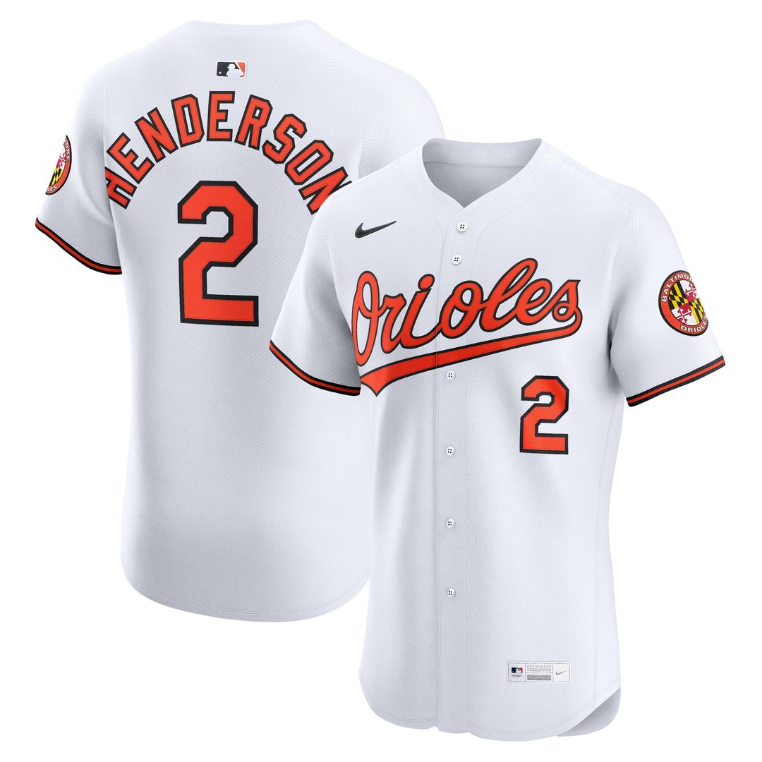 Gunnar Henderson Baltimore Orioles Nike Home Elite Jersey - White Official MLB Team Apparel Baseball Fan Gear
