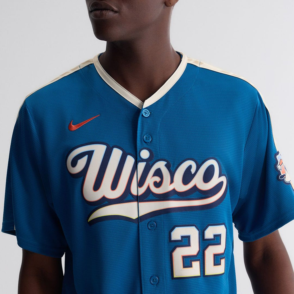 Christian Yelich Milwaukee Brewers Nike 2026 City Connect Stadium Jersey - Mineral Blue Official MLB Team Apparel Baseball Fan Gear
