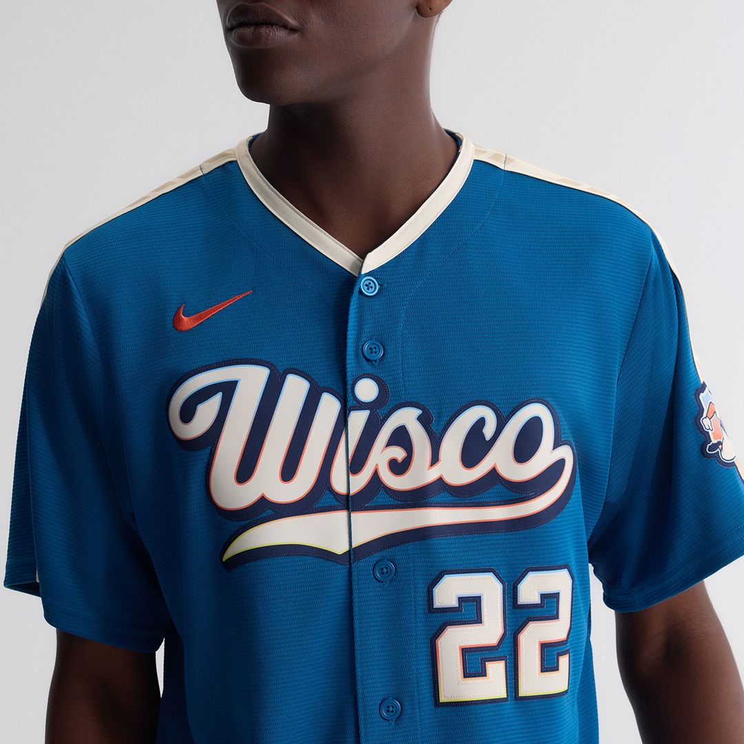 Christian Yelich Milwaukee Brewers Nike 2026 City Connect Stadium Jersey - Mineral Blue Official MLB Team Apparel Baseball Fan Gear