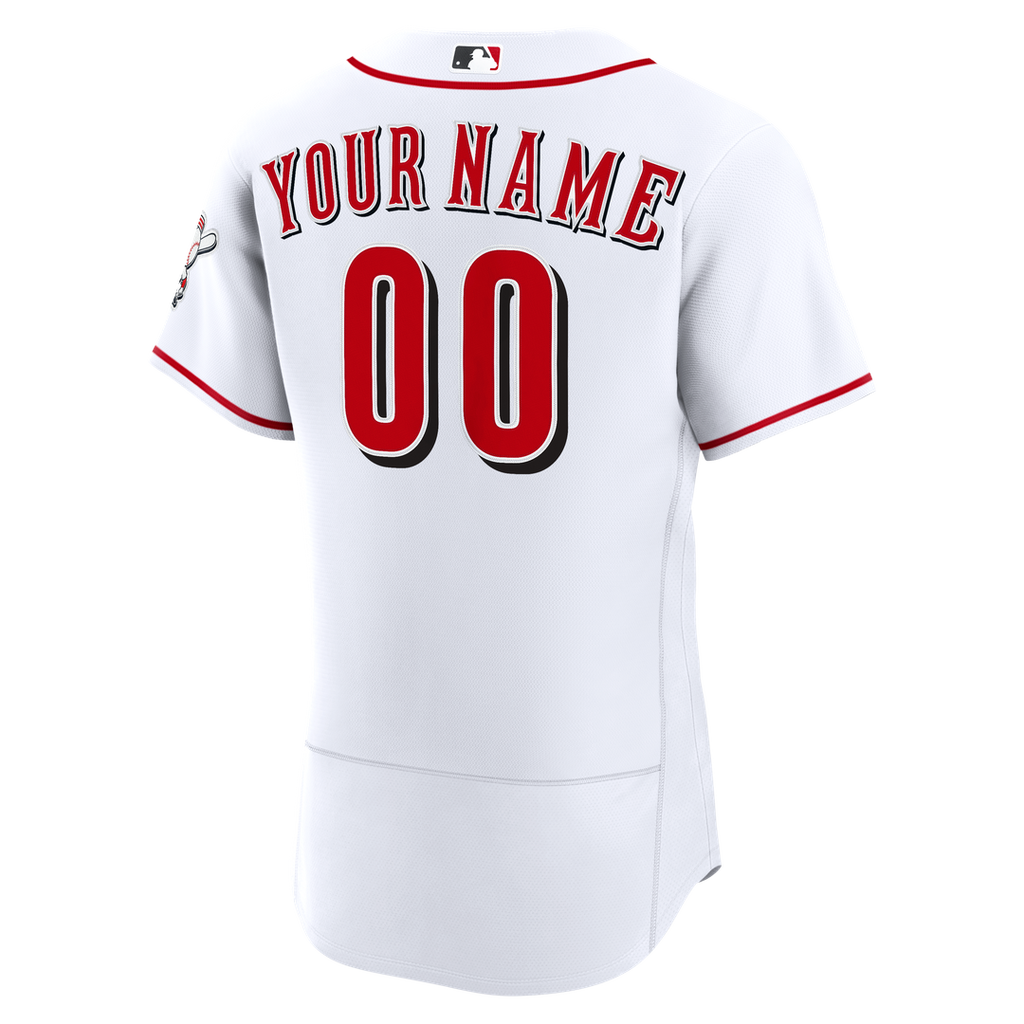 Cincinnati Reds Nike Home Authentic Custom Jersey - White Official MLB Team Apparel Baseball Fan Gear