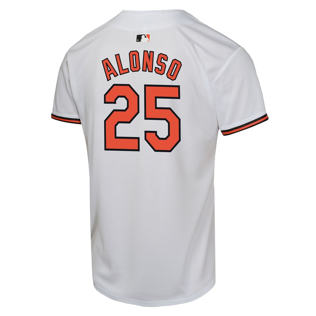Pete Alonso Baltimore Orioles Nike Youth Game Player Jersey - White Official MLB Team Apparel Baseball Fan Gear