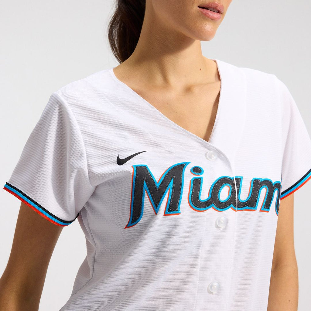 Miami Marlins Nike Women's Replica Team Jersey - White Official MLB Team Apparel Baseball Fan Gear