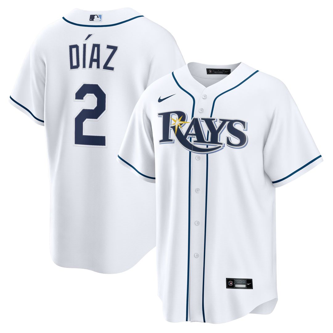 Yandy Díaz Tampa Bay Rays Nike Home Replica Jersey - White Official MLB Team Apparel Baseball Fan Gear