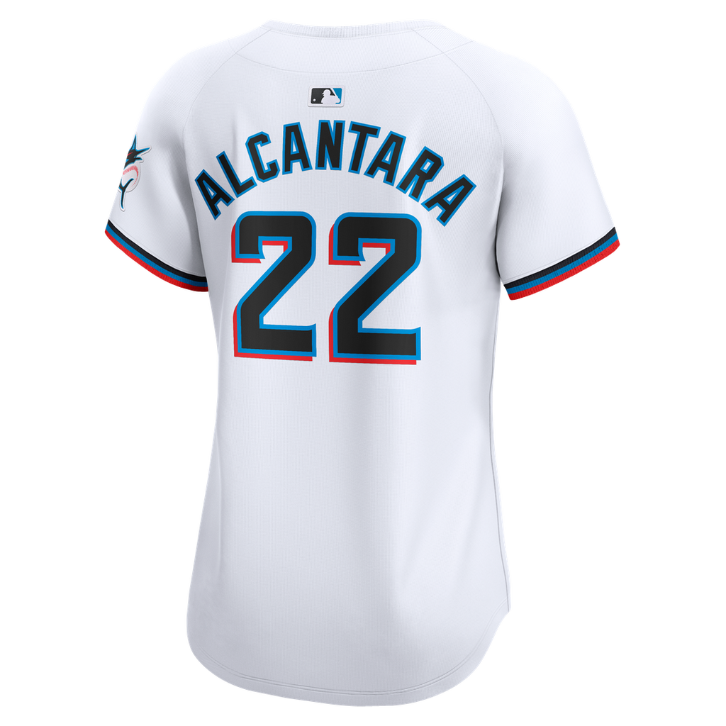 Sandy Alcantara Miami Marlins Nike Women's Home Limited Player Jersey – White Official MLB Team Apparel Baseball Fan Gear