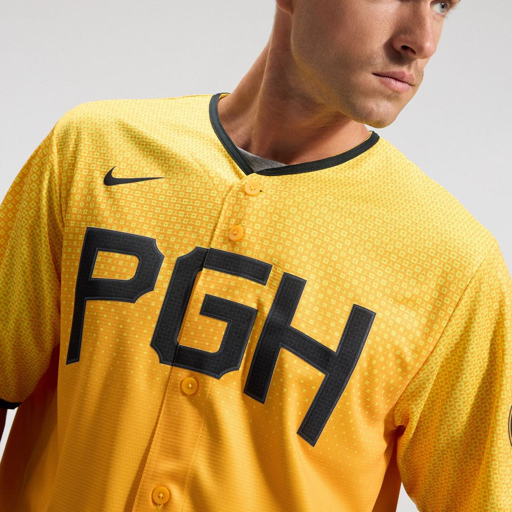 Pittsburgh Pirates Nike City Connect Replica Jersey - Gold Official MLB Team Apparel Baseball Fan Gear